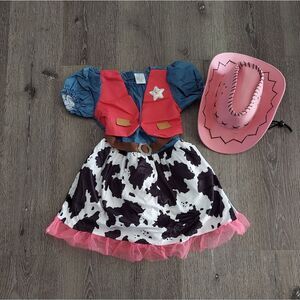 Cowgirl Halloween Costume with Pink Hat Size Medium